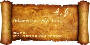 Adamovics Júlia névjegykártya